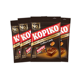 Kopiko Coffee Candy packaging emphasizes portable energy for busy days.