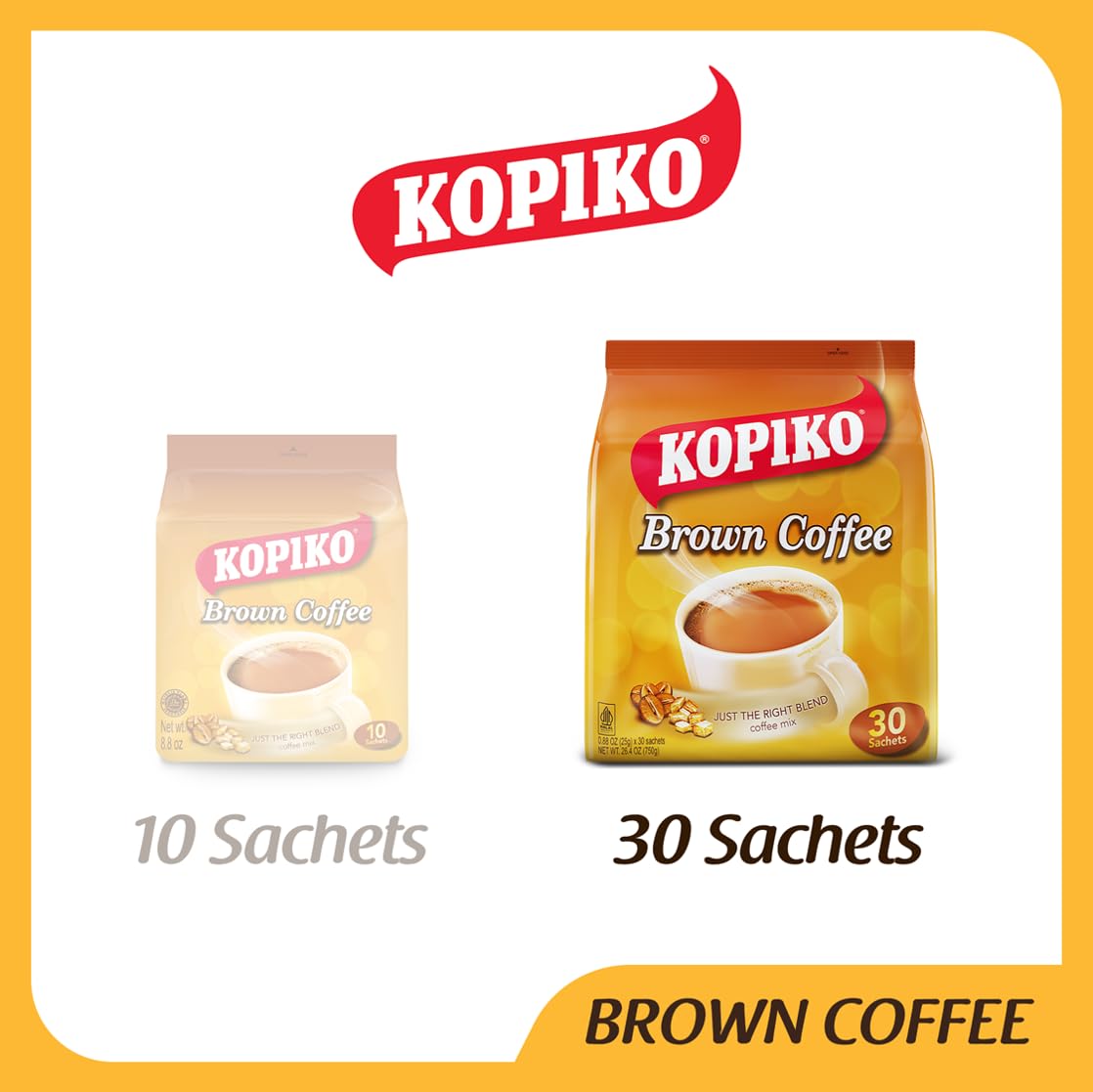 Kopiko coffee packet close-up highlighting instant mix convenience