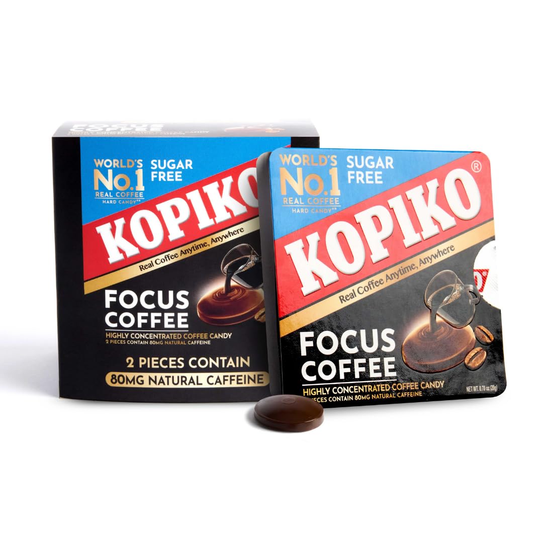Kopiko Focus box front shows branding and on-the-go energy potential.