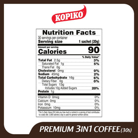 Kopiko Premium 3-in-1 display highlighting flavor variety and portability