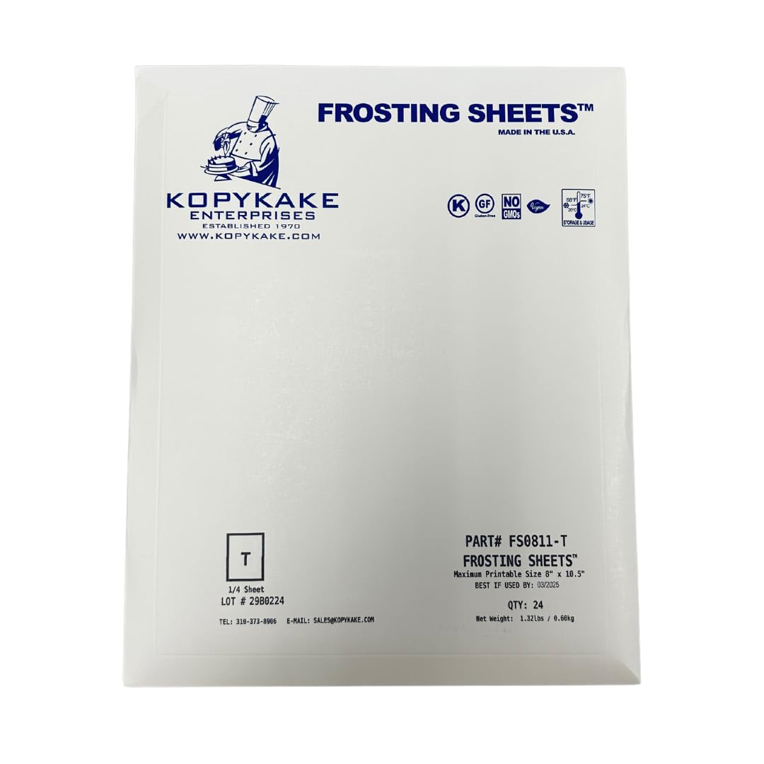 Kopykake frosting sheets laid flat for precise edible ink printing on desserts.