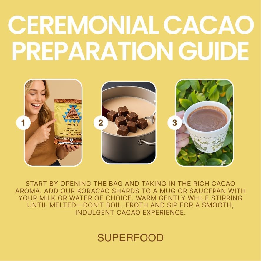 KORACAO ceremonial cacao spoon dust highlighting rich texture