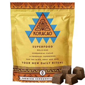 KORACAO sustainably harvested cacao packaging highlights eco-friendly sourcing