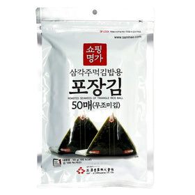 KOREAC seaweed wrappers for triangular kimbap packaging, premium quality for easy prep.