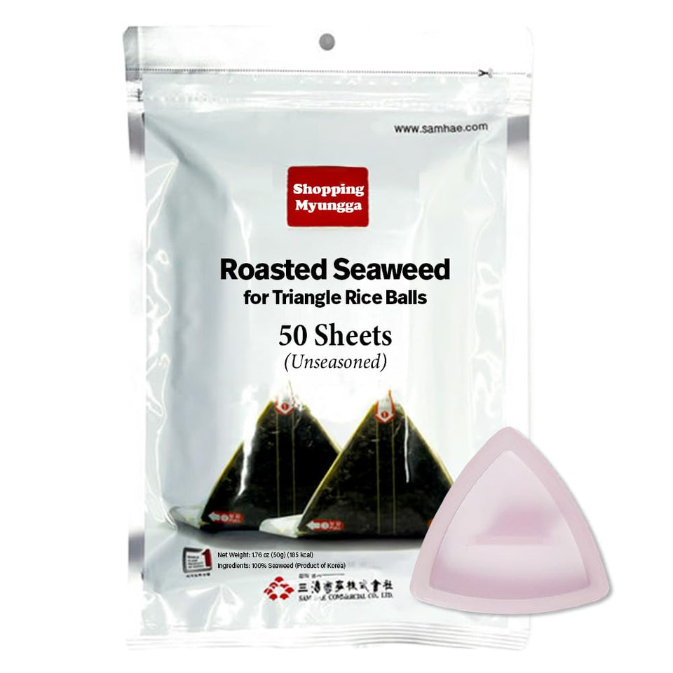 KOREAC seaweed wrappers for triangular onigiri, easy home prep.