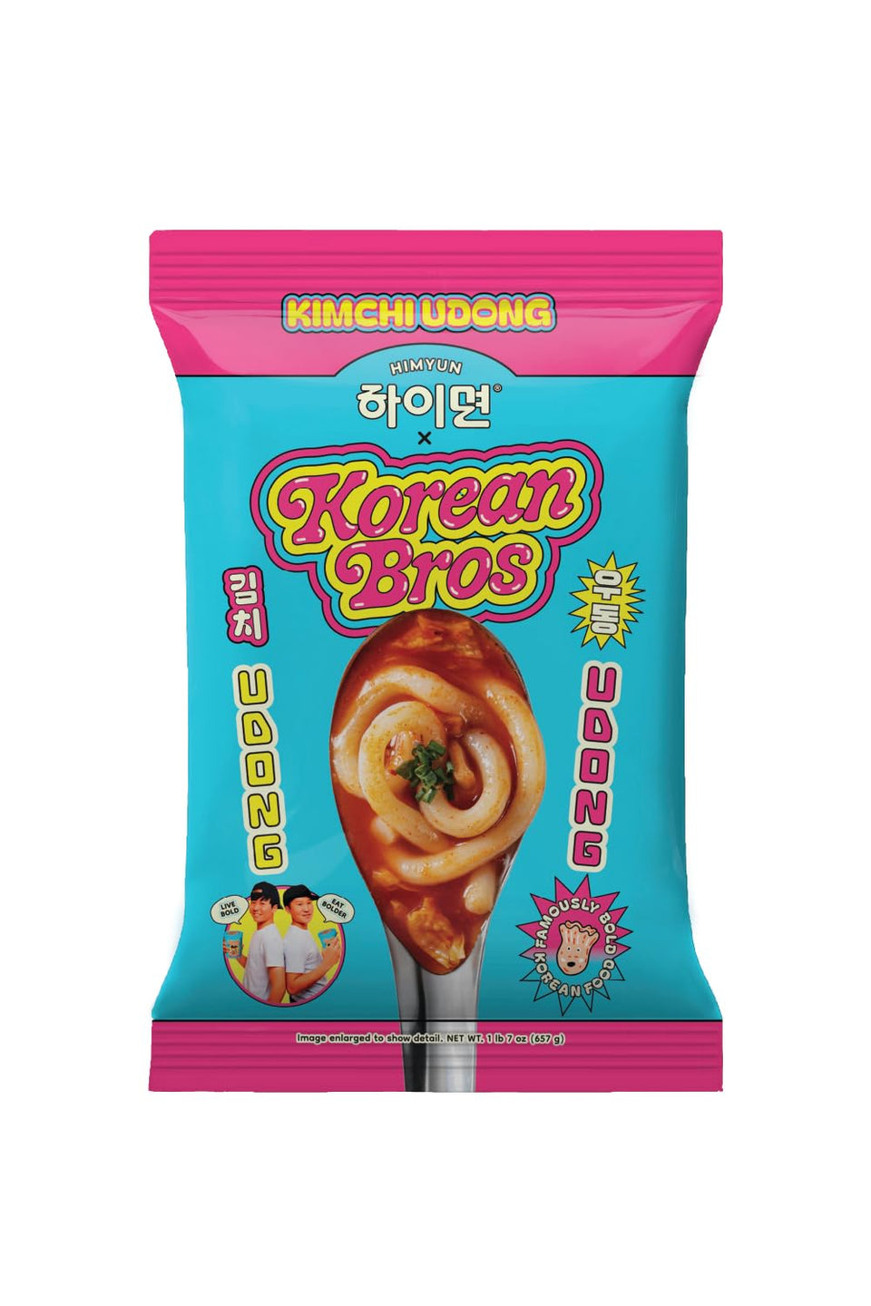 Korean Bros Kimchi Udong pack highlights bold flavors for a quick meal.