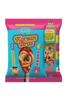 Korean Bros Spicy Kimchi Sizzle conveys vibrant stir-fry flavor.