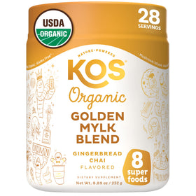 KOS Golden Mylk turmeric-ginger powder for a soothing warm ritual.