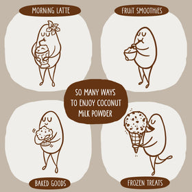 KOS Organic Coconut Milk Powder is a shelf-stable pantry staple for quick use.