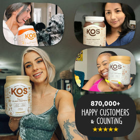 KOS Vegan Protein Vanilla ingredients include organic pea protein and natural flavor.