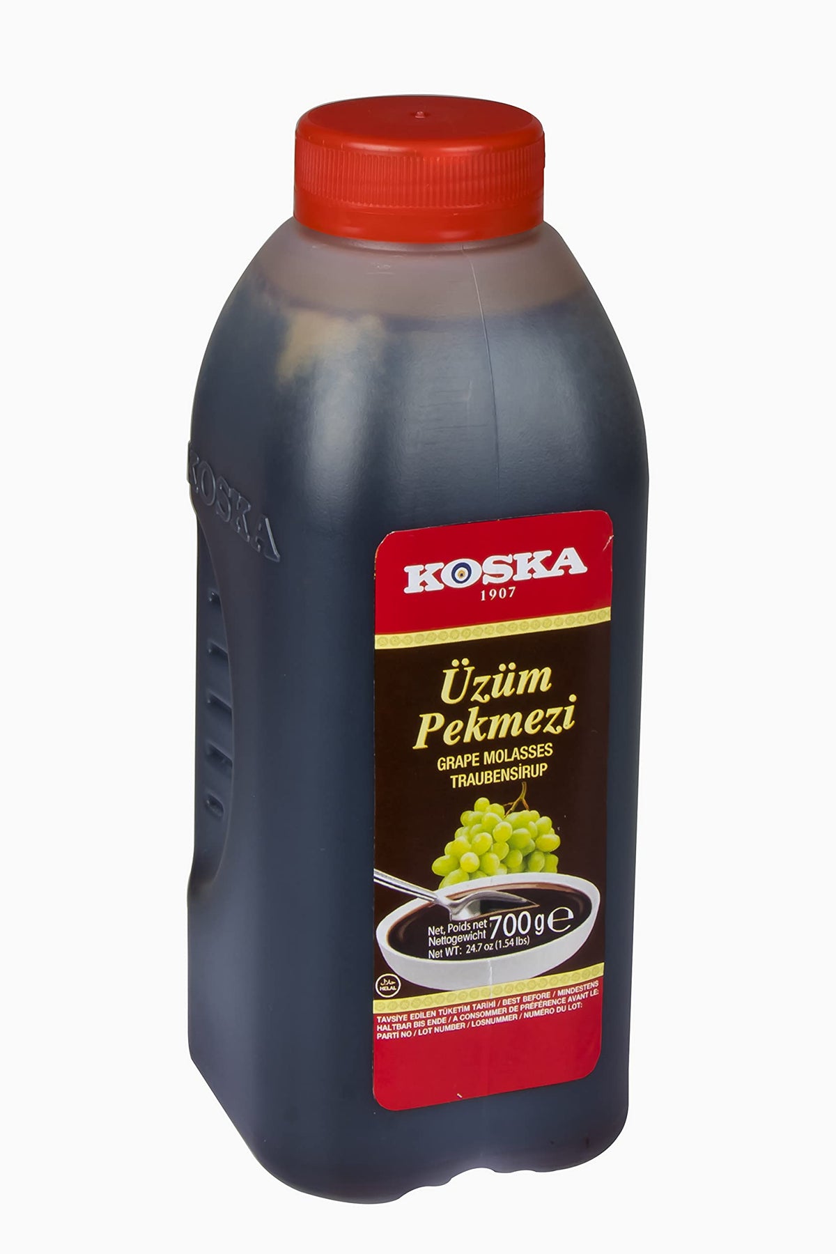 Koska 700 g grape molasses bottle pour highlighting rich, versatile flavor for cooking