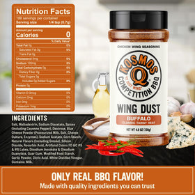 Kosmos Q Buffalo Wing Dust dusts cauliflower bites for crave-worthy crunch.