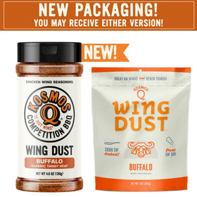 Kosmos Q Buffalo Wing Dust enhances popcorn with a spicy buffalo kick.