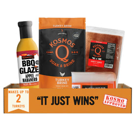 Kosmos Q complete turkey brine kit bundle for juicy, flavorful turkey.