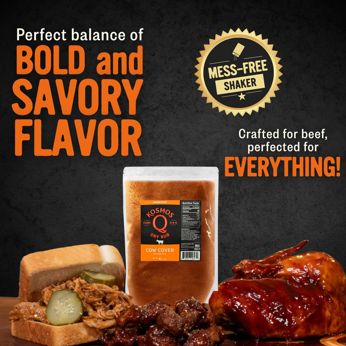 Kosmos Q Cow Cover on roasted potatoes adding savory depth to sides