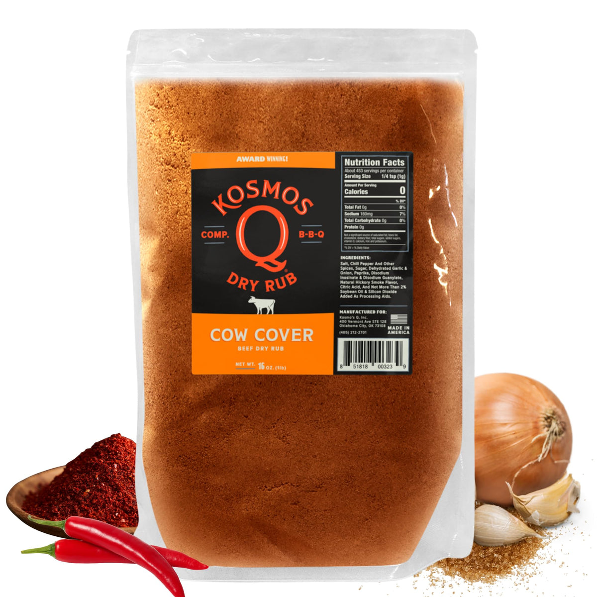 Kosmos Q Cow Cover on steak showing bold smoky beef flavor for grilling