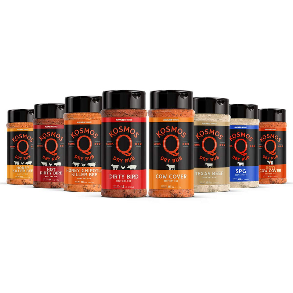 Kosmos Q Cow Cover BBQ rub on beef for juicy, smoky flavor
