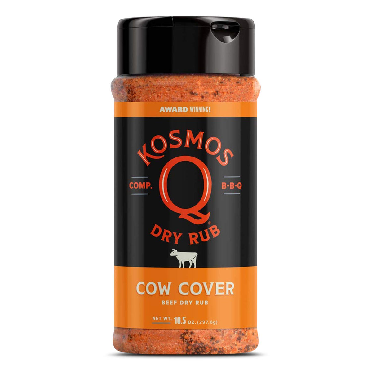 Kosmos Q Cow Cover Hot rub on steak for bold heat and crust