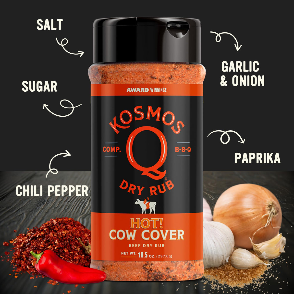 Kosmos Q Cow Cover HOT on brisket prep for rich aroma