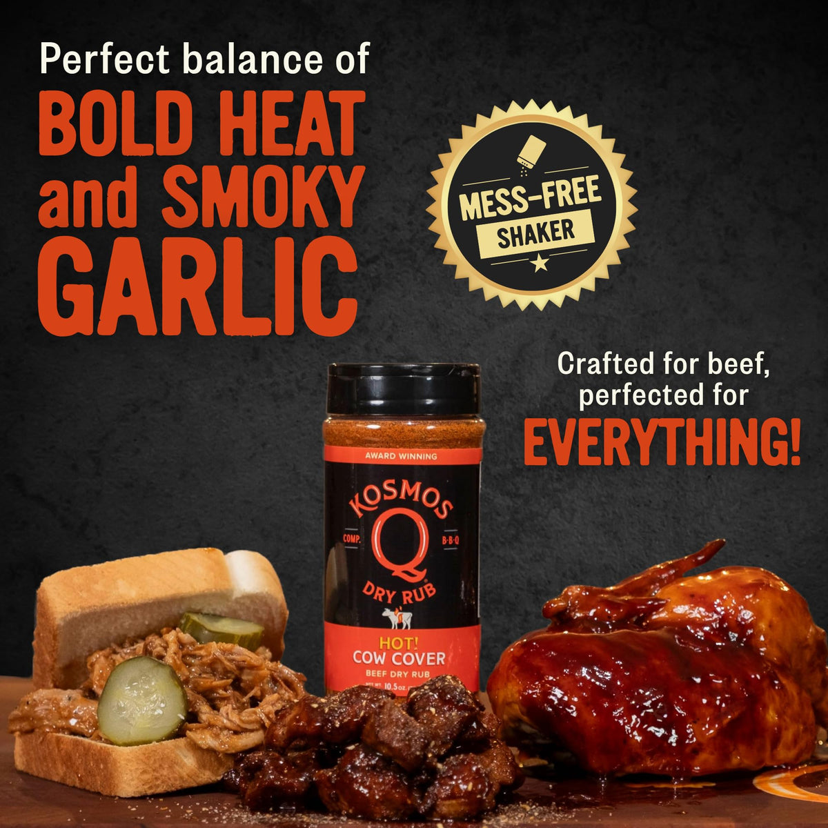 Kosmos Q Cow Cover HOT on chicken for zesty kick