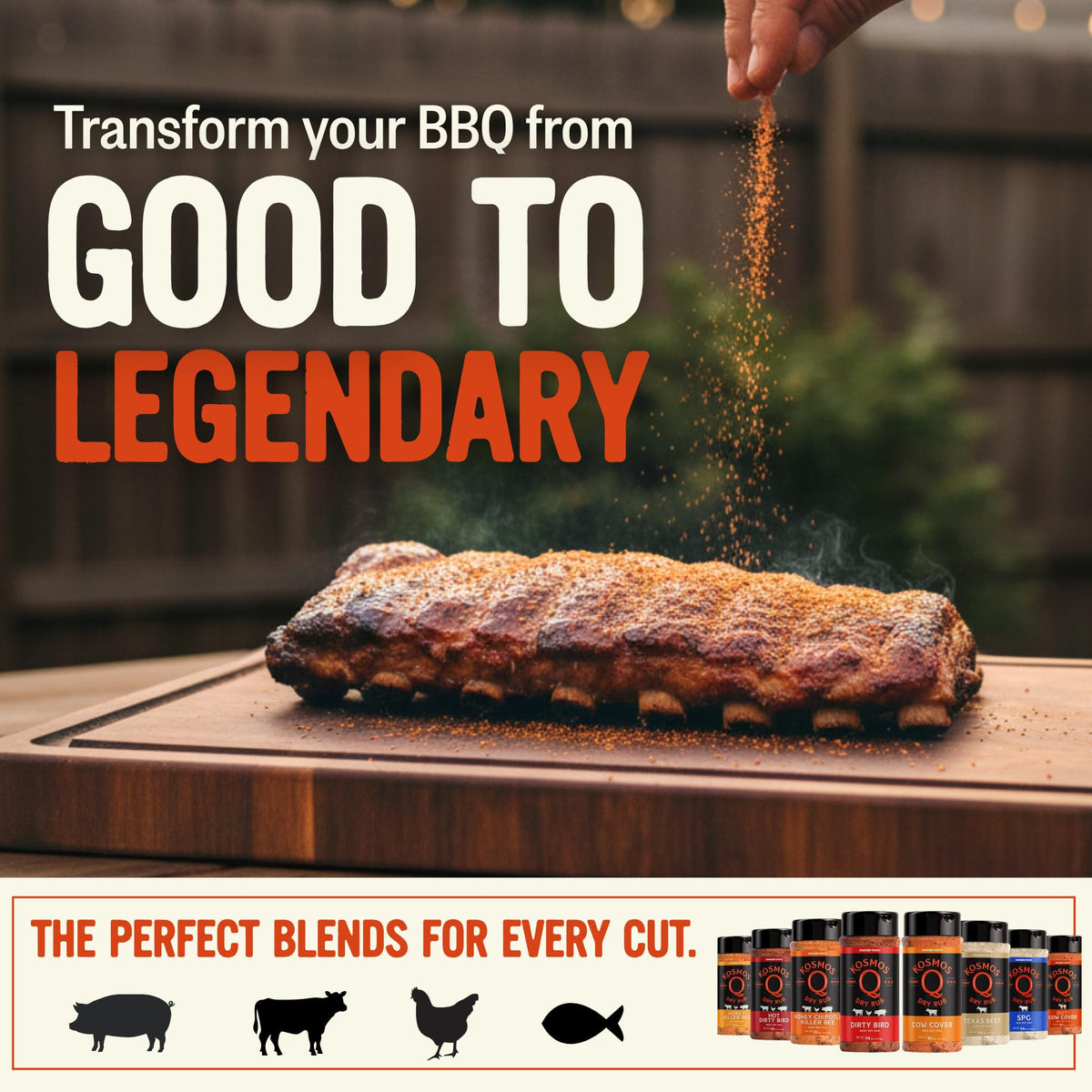 Kosmos Q Cow Cover HOT finish adds hickory smoke glow