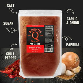 Kosmos Q Dirty Bird close-up of ingredients for bold flavor.