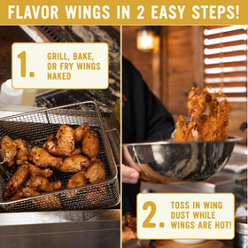 Kosmos Q Honey Bbq Wing Dust on fries highlights bold barbecue aroma.