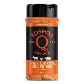 Kosmos Q Honey Chipotle Killer Bee rub on wings for smoky sweetness