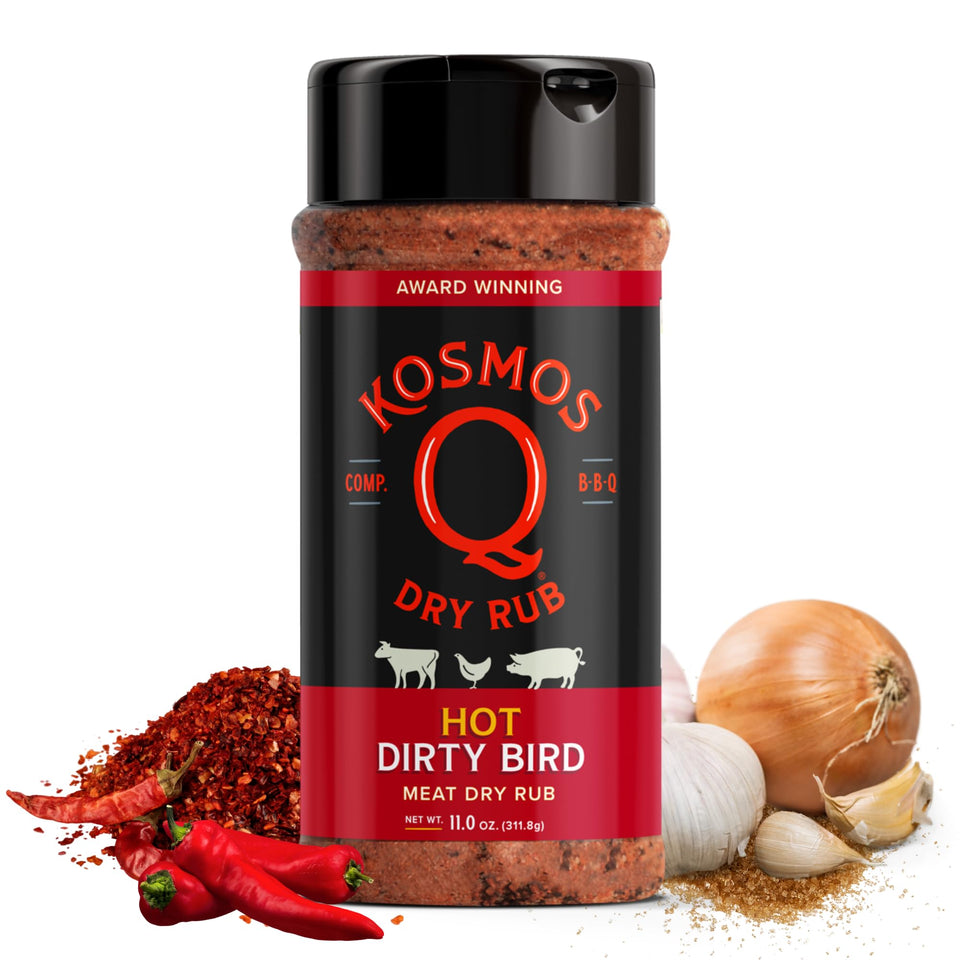 Kosmos Q Hot Dirty Bird bottle pour for bold chicken flavor