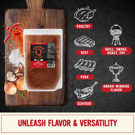 Kosmos Q Hot Dirty Bird drumsticks roasted with bold savory crust