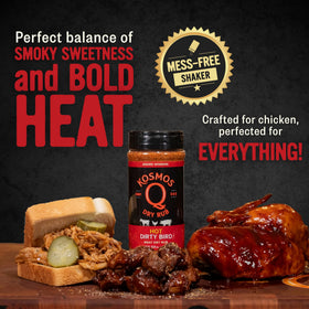 Kosmos Q Hot Dirty Bird drumsticks on grill with bold spice
