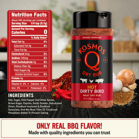 Kosmos Q Hot Dirty Bird spice grain closeup highlighting smoky heat