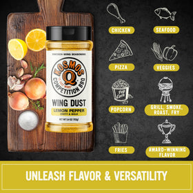 Kosmos Q Lemon Pepper dust on fries creates bold flavor without sauce.