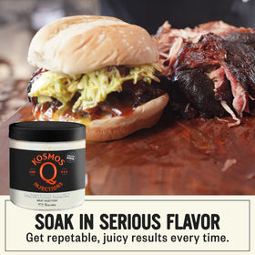 Kosmos Q Moisture Magic on chicken thigh for extra tenderness.