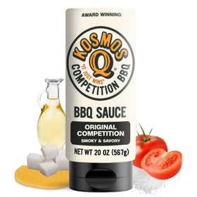 Kosmos Q Original Competition BBQ Sauce glaze on ribs with smoky-sweet finish