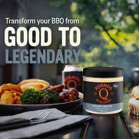 Kosmos Q Smoke House Reserve natural ingredients for clean beef flavor.