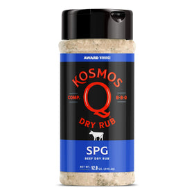 Kosmos Q SPG rub for versatile beef, pork, and vegetables