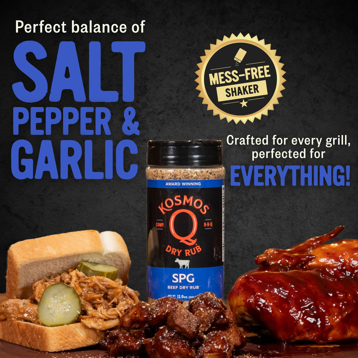 Kosmos Q SPG chicken on grill delivers savory aroma and even taste