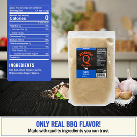 Kosmos Q SPG seasoning on brisket demonstrates easy rub for a savory bark