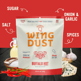 Kosmos Q Hot Buffalo Wing Dust delivers crisp, spicy fries