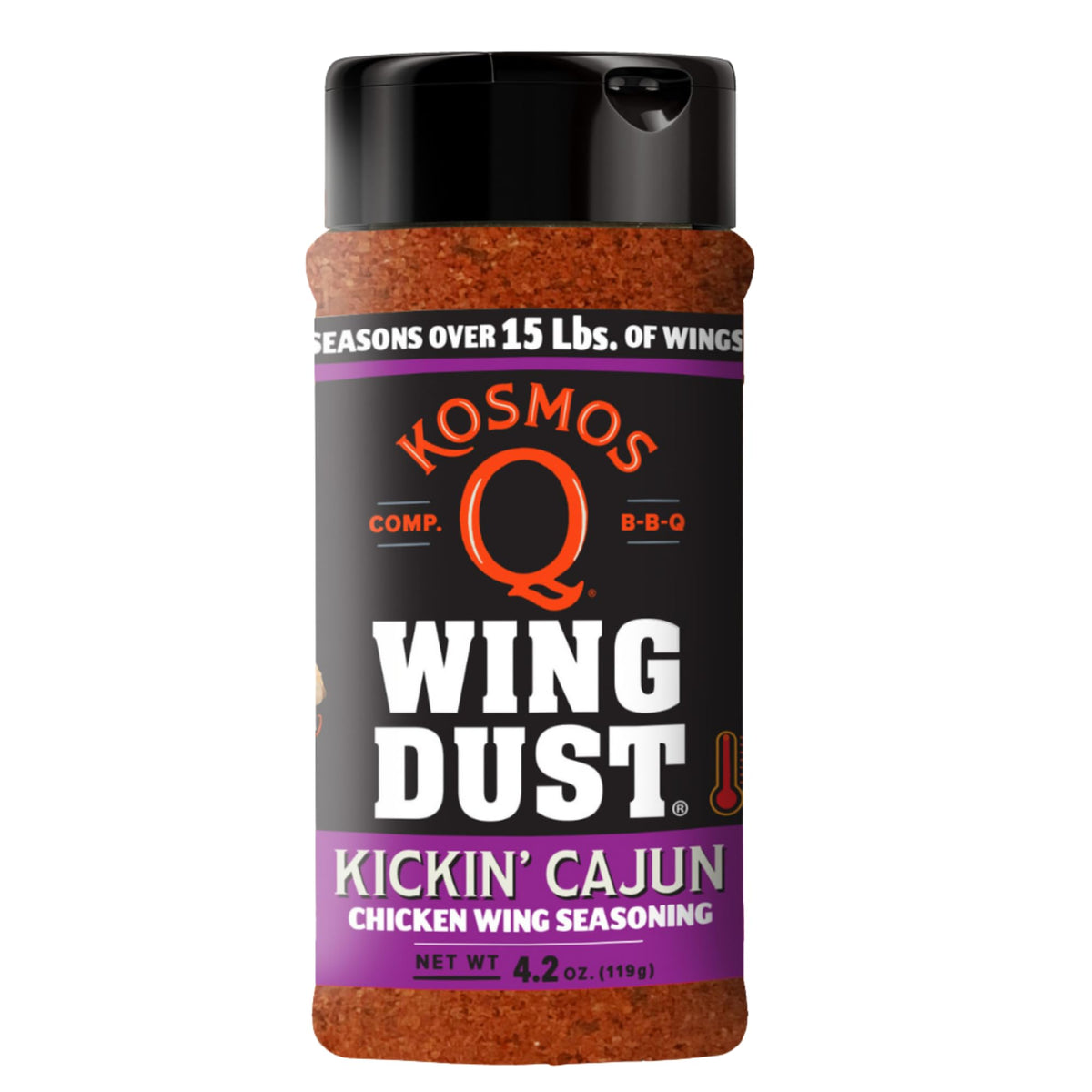 Kosmos Q Kickin’ Cajun Wing Dust bottle boosts wings flavor with bold Cajun kick