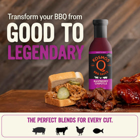 Kosmos Q Raspberry Chipotle BBQ for dipping or drizzling over vegetables.