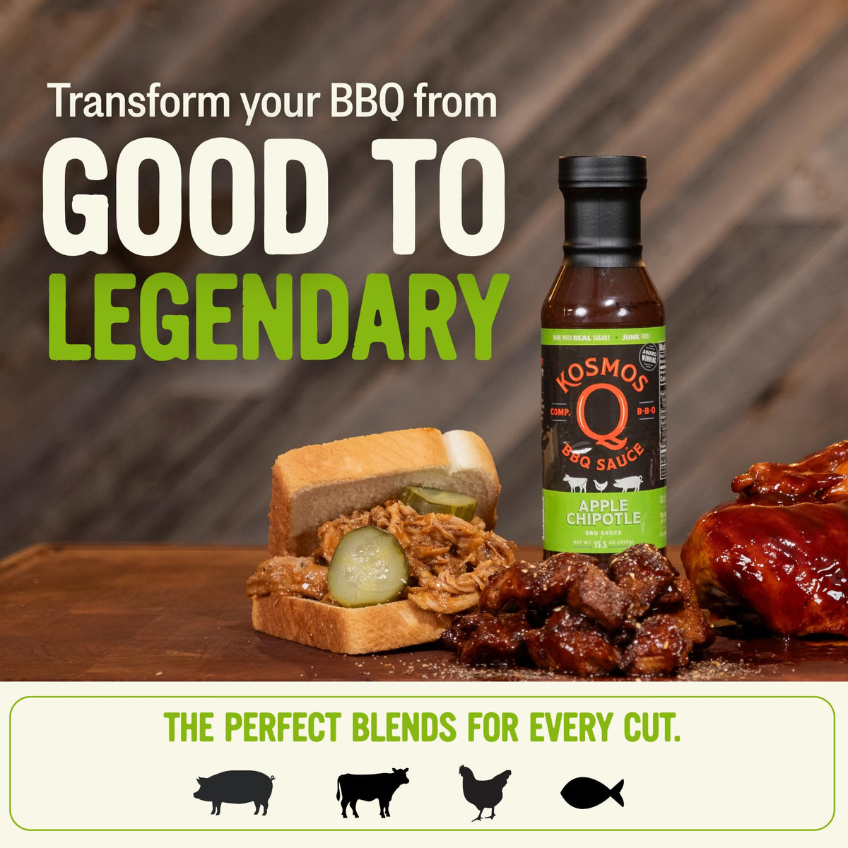 Kosmos Q Sweet Apple Chipotle BBQ Sauce brushed on burgers for caramelized glaze.