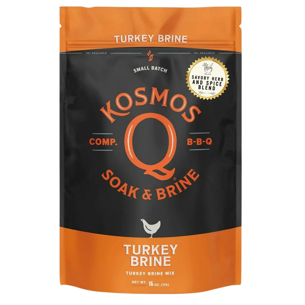 Kosmos Q Turkey Brine Soak base ingredients enhance balanced flavors for turkey.