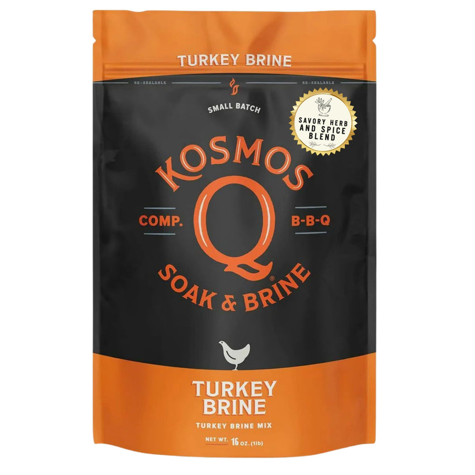 Kosmos Q Turkey Brine Soak base ingredients enhance balanced flavors for turkey.