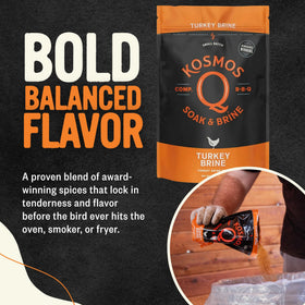 Kosmos Q Turkey Brine Soak dissolves cleanly with no gritty residue.