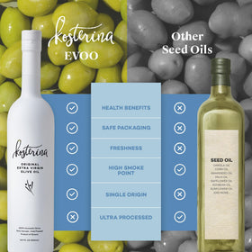 Kosterina Single-Origin Koroneiki olives on a Greek hillside