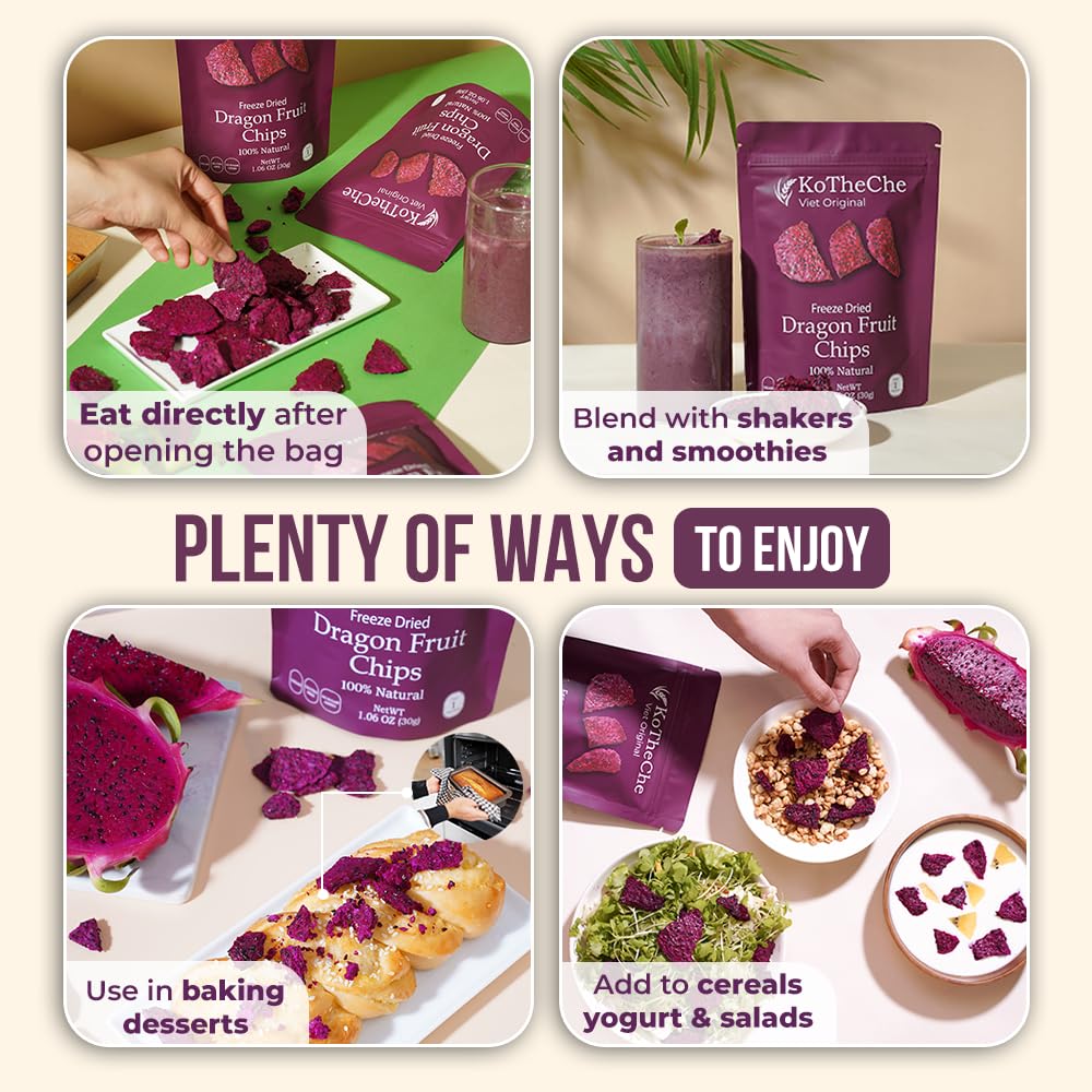 KOTHECHE freeze-dried fruit bag; convenient travel snack with crunch.