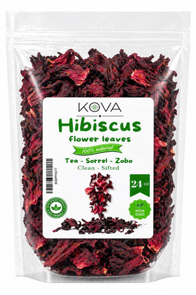 Kovafood dried hibiscus flowers ready for brewing a tart Zobo beverage