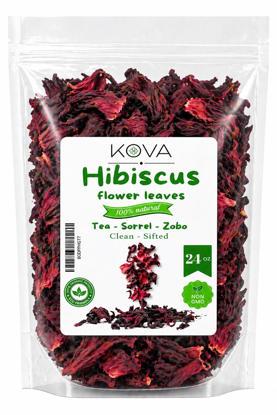 Kovafood dried hibiscus flowers ready for brewing a tart Zobo beverage